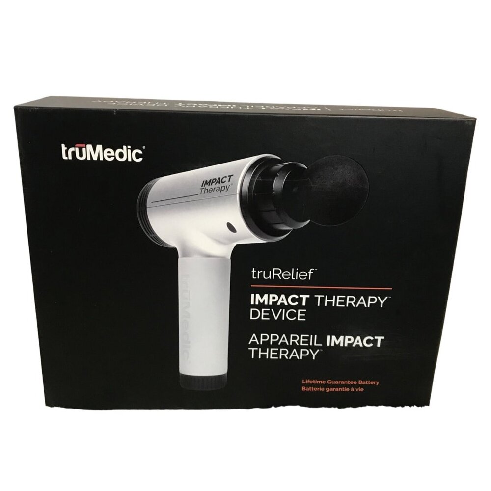 TruMedic truRelief Impact Therapy Device 5 Massage Heads Quiet Motor 4 Speeds